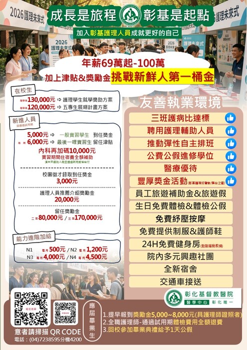 2026彰基護理部護理人員招募海報