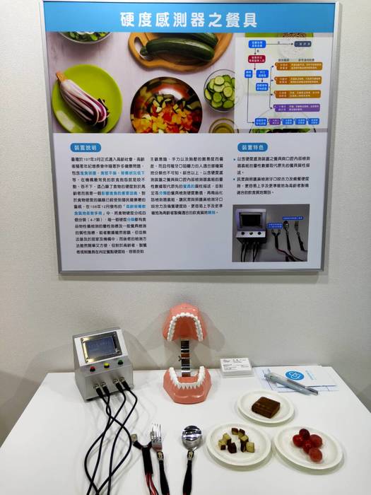 「含硬度感測器之餐具與口腔內部裝置套組」是由本校保健營養系邱麗玲老師研發之成果。